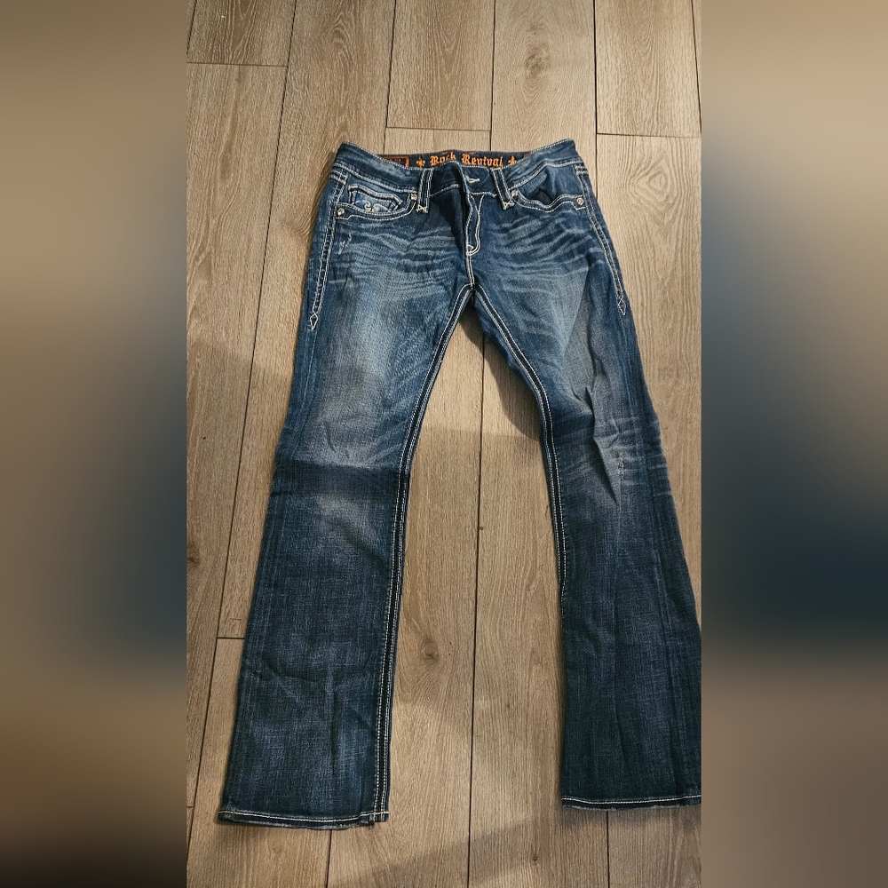 Women's Rock Revival Bootcut Sz 32 (BLAKE) Jeans